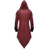 S-5XL Men New Fashion Devil Fashion Mens Gothic Style Hooded Jacket Coat Red Black Diesel Punk Assassin Creed Cosplay Costume Cardigans Coat for Men