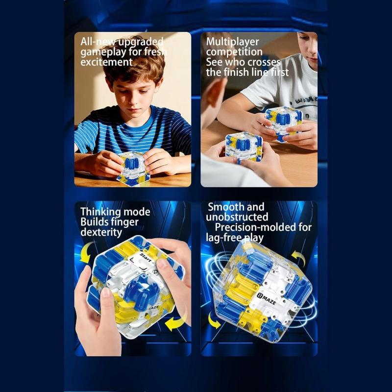 Novelty Fun 3D Maze Ball Interactive Puzzle Roller Cube STEM Learning Toy for Kids Teens Stress Relief Cognitive Skill Game