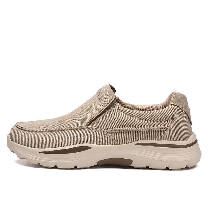 Herren Canvas Slipper in Übergröße - Old Beijing Stil, Loafer mit dicker Sohle, Größe 48.