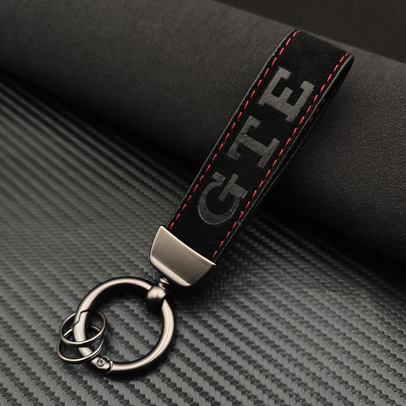 BNI1 2026 New For VW VOLKSWAGEN Hub Caps High Grade Suede Leather Keyring GLI GTD GTE TSI TDI Car Keychain For Volkswagen VW Jetta Go