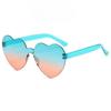 Trendy Love Heart Shape Sunglasses UV Protection Colorful Gradient Sunglasses  Women