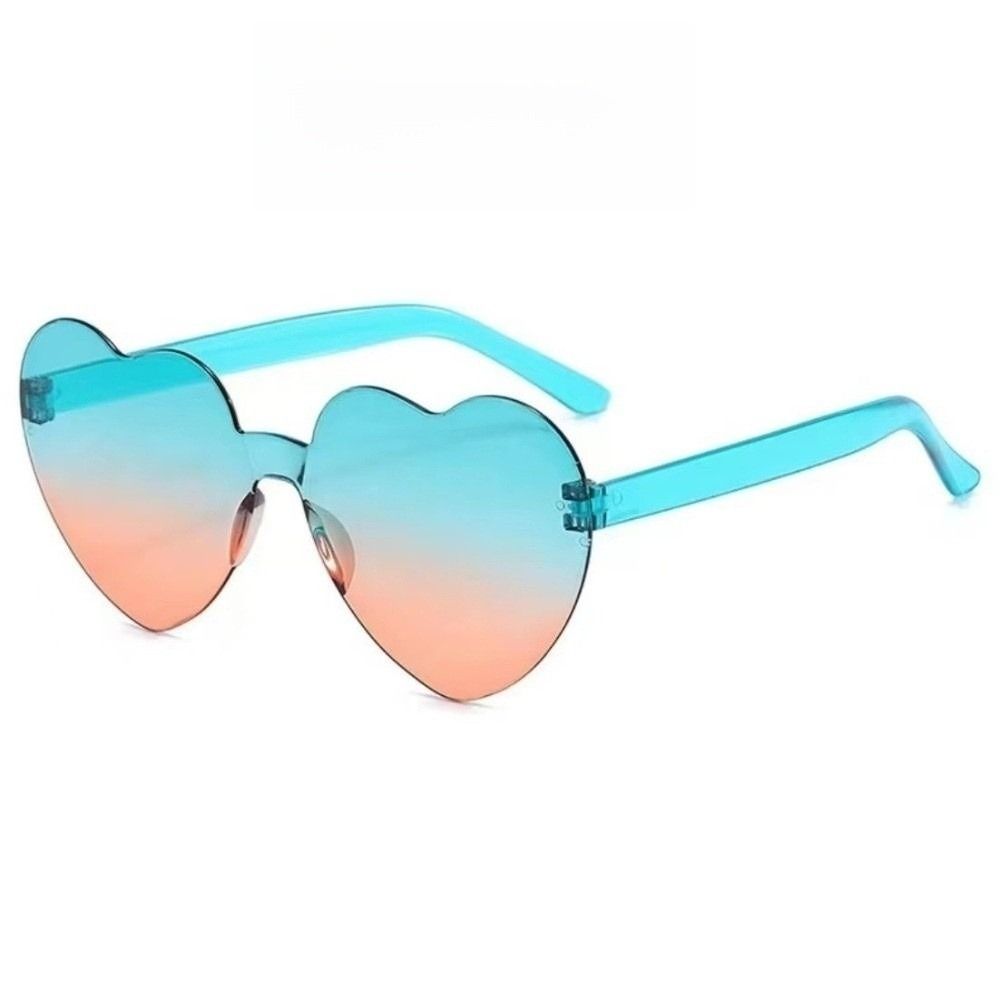 Trendy Love Heart Shape Sunglasses UV Protection Colorful Gradient Sunglasses  Women