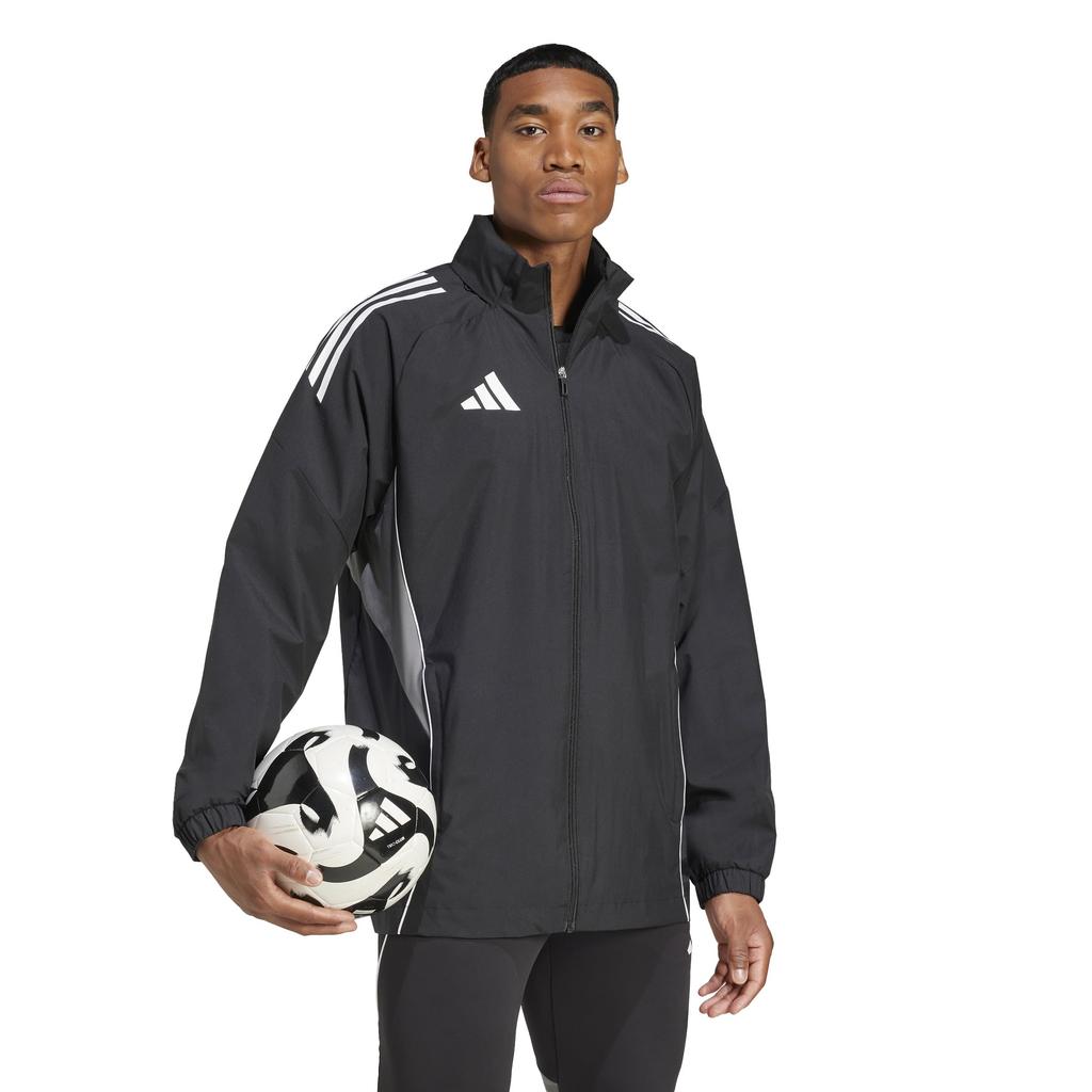 Adidas Men's Tiro 25 Competition All-Weather Soccer Jacket, JSJ90, Black/Team Grey (IW0427), Size Small