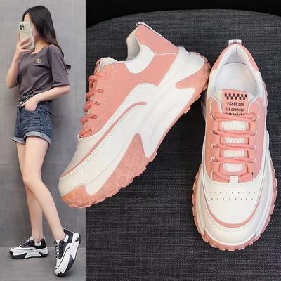 INS Trendy Spring New Casual Daddy Shoes Women's All-Match Sneaker Platform Hidden Heel Lace-up Women's Shoes
