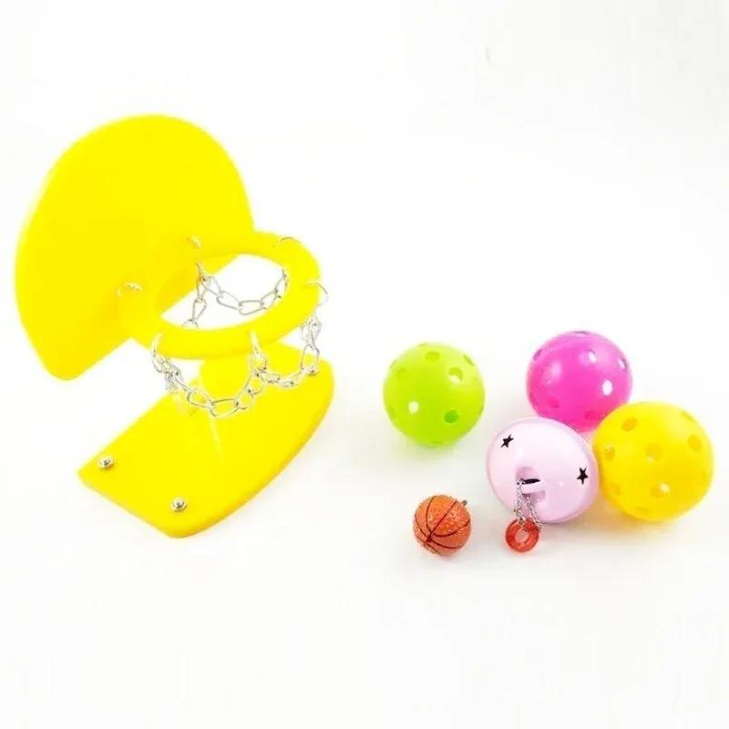 Parrot Intelligence Training Toy Pet Bird Toy Mini Basket Bird Shooting Pet Basketball Stand