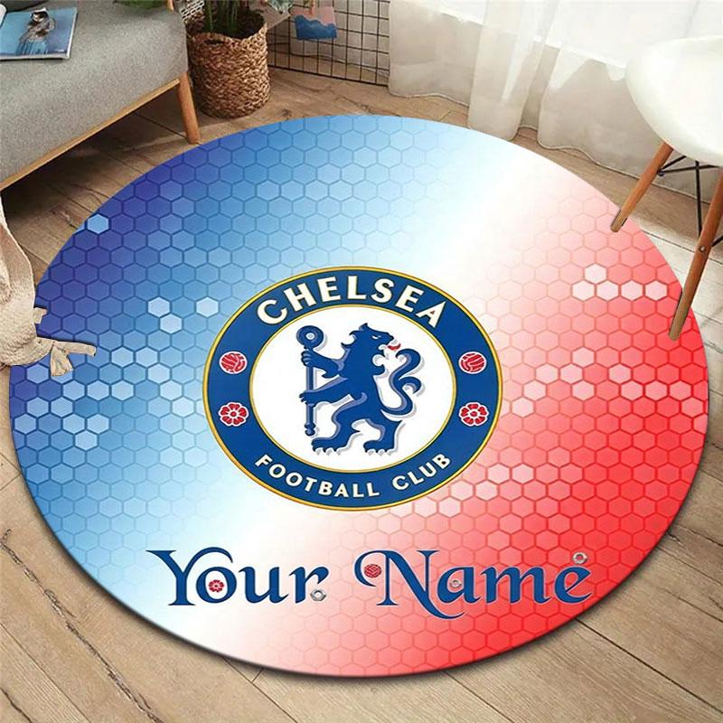 Chelsea F Custom Name Round Area Rug,Carpet Rug for Living Room Bedroom Sofa Playroom Decor,Non-slip Floor Mat