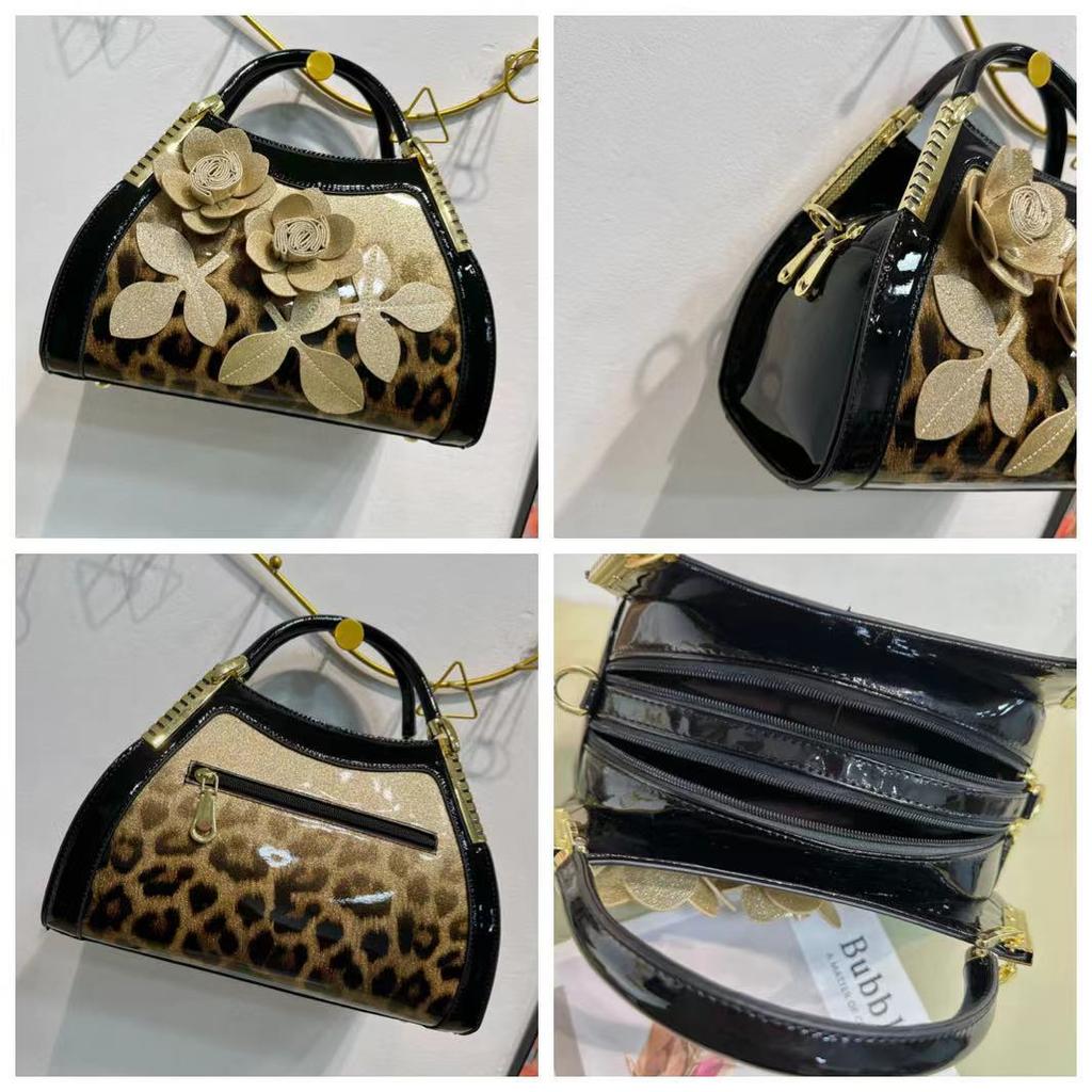 Fashion Embroidery In Mother Big Bag Bright Leather Women'S Bag Atmosphere High-End Messenger Handbag Women