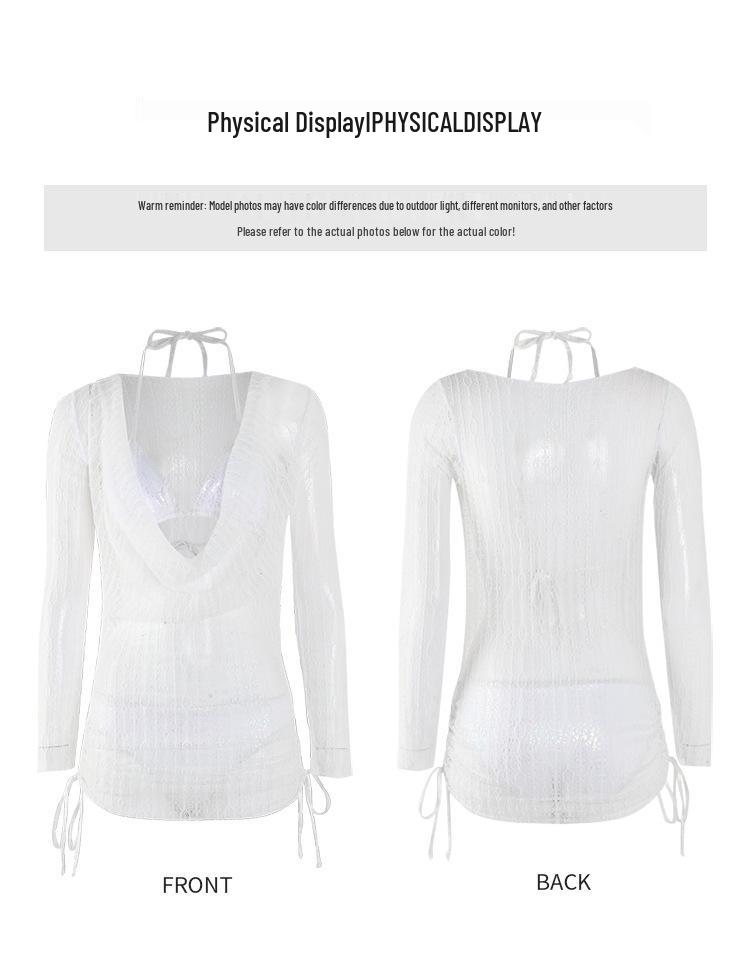 Women's 2024 Japanese-Inspired Three-Piece Swimsuit Set: Stylish Bikini with Long Sleeve Cover-up