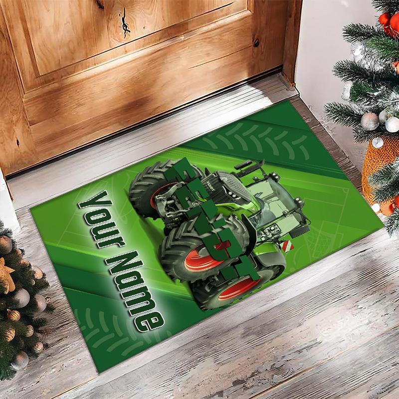 Fendt Crystal Velvet Rug, Custom Name Text Personalized Non‑Slip Floor Mat for Home Decor Gift