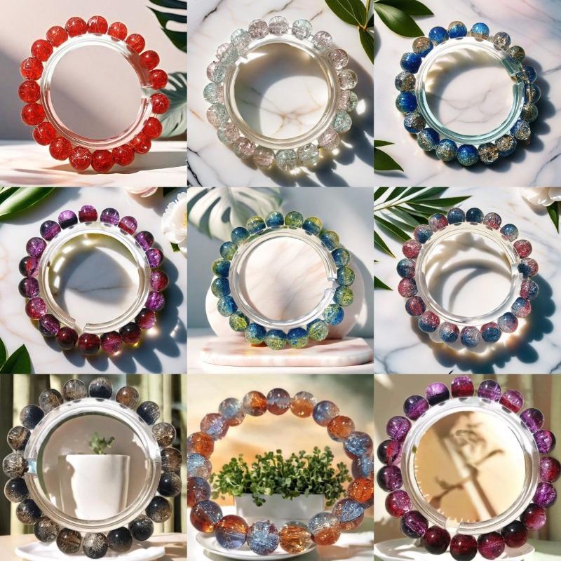 Amethyst Sunstone Lapis Lazuli Tiger Eye Handmade Agate Crystal Green Dongling Bracelet