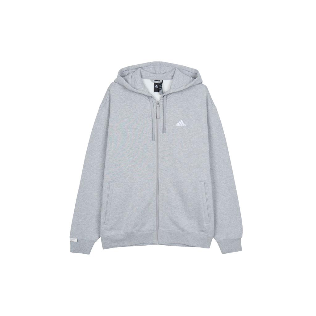 Adidas Hooded Zipper Fleece Thick Sports Casual Jacket Men Jackets Medium-Gray IV7606