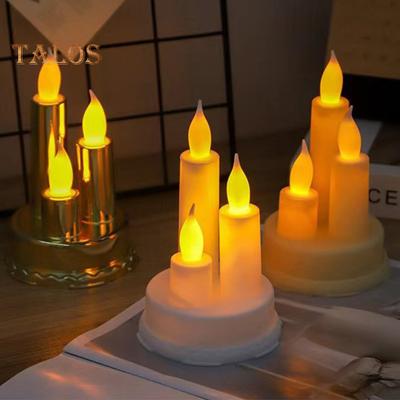 LED-Flammenlose Kerze, elektronisches Kerzenlicht, flammenlose Stumpenkerze, Trio-Tischkerzenlicht für Feiertage, Hochzeiten, Partys, Tafelaufsatz