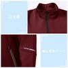 YSENTO Training Jersey Long Drawstring Wine Size L Men's Set, Stand-Up Collar, Full-Zip Top, Sleeves, Pants, Sweat-Wicking, Quick-Drying, Red,