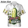 Lustiges Essiggurken-Muster Hemden Sommer Mode Kurzarm Persönlichkeit 3D Gedruckte Bluse Locker Streetwear Harajuku Hemd