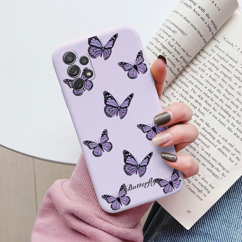 Soft Case For Samsung Galaxy A32 4G A 32 5G Phone Cover Cute Flowers Butterfly Fundas TPU Coque For Samsung A32 Bumper Cases