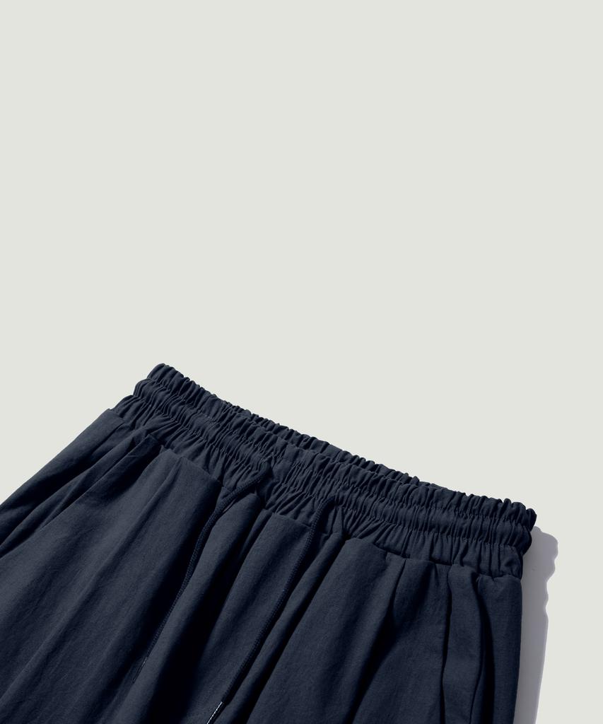 EASE Linen Elastic Waist Pants [Oversized Fit]_Navy_Unisex