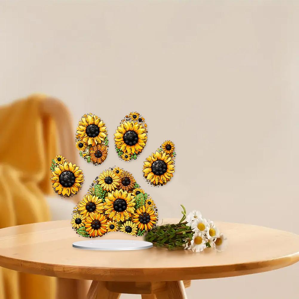 Special Shape Sunflower Moon Diamond Painting Desktop Ornaments Kit 5D DIY Diamond Art Tabletop Decorations Bedroom Table Decor