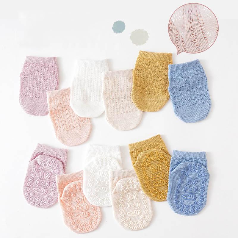 

6Pairs/Lot Toddler Kid Girls Sock Korean Rabbit Print Babys Girls Anti-slipping Socks Soft Breathable Indor Non-slip Floor Socks 0-1Y S