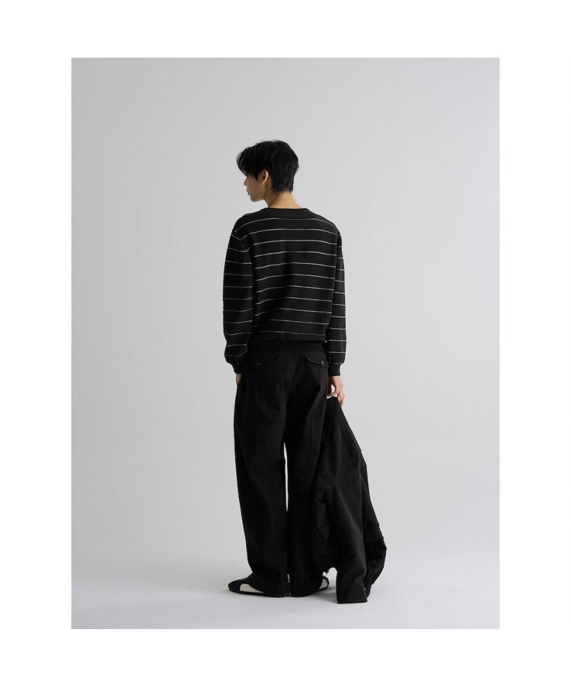 8SECONDS Striped Knit Pullover Black