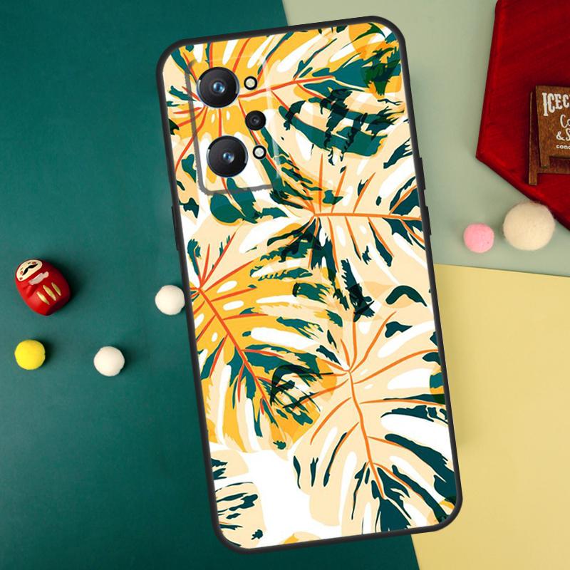 Tropisches Blattmuster für Realme GT7 Pro 15 13 10 11 12 14 Pro Plus C55 C71 C75 C67 C63 C61 C53 C35 C65 GT6 Hülle