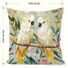 2D Flat- Vintage Tropical Cockatoo Floral Throw Pillow Cover Decorative Square Cushion Case For Home Living Room Bedroom Sofa