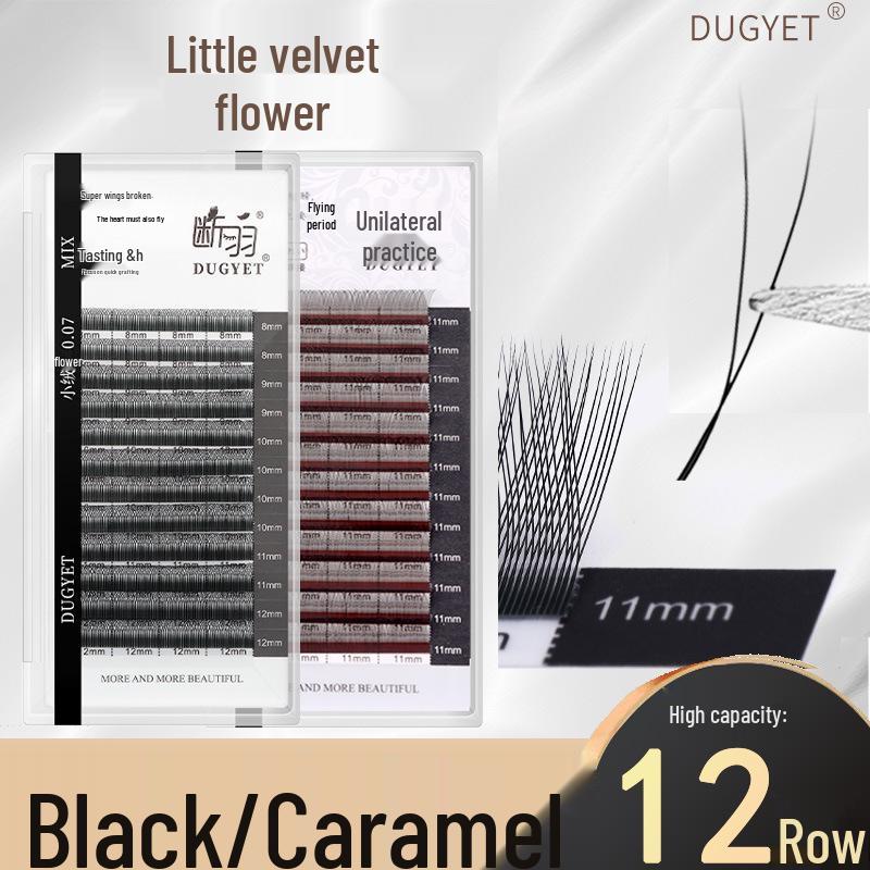 

Ресницы Сломанное Перо V-образной формы Карамельный Бархатный Цветок - Мягкие норковые наращивания для салонов 11mm