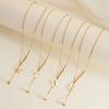 Stainless Steel Metal 26 English Letters Necklace for Women Fashion Gold Color Chain A-Z Alphabet Clavicle Necklace Jewelry Gift