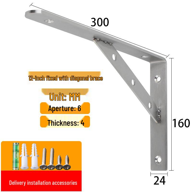 Stainless Steel Wall-Mounted Tripod Bracket for Load-Bearing Support and Partition Fixing