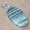 Necklace Zebra Jasper Gemstone Handmade Silver Jewelry 2.5"