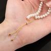 14K Gold Plated Adjustable Water Wave Chain Bracelet/Necklace with Colorful Cubic Zirconia 