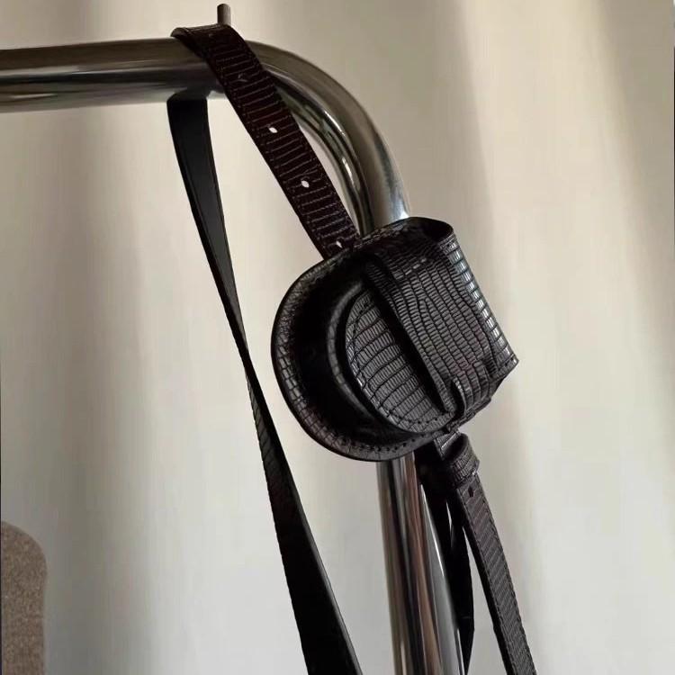 

Женская поясная сумка-бананка из кожи аллигатора, мини-сумка на пояс 7*9.5cm чёрный