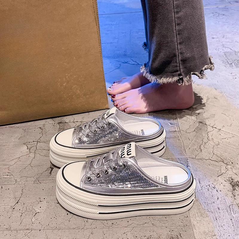 

Босоножки Кристаллы Женские Шлепанцы Драгоценности Мюли Слайды Уличная Обувь для Женщин Стразы Толстая Платформа Водонепроницаемые Летняя Распродажа Ева 40