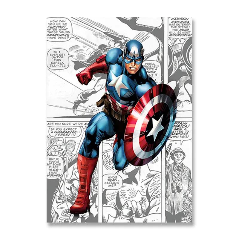 

Marvel Comic Avengers Captain America Spiderman Posters Prints Canvas Painting Wall Art Picture Kids Home Decor 21X30CMNo Framed