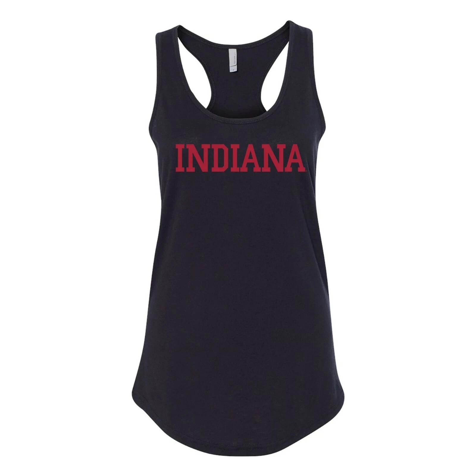 Indiana Hoosiers Basic Block, Team Color Womens Racerback Tank XL