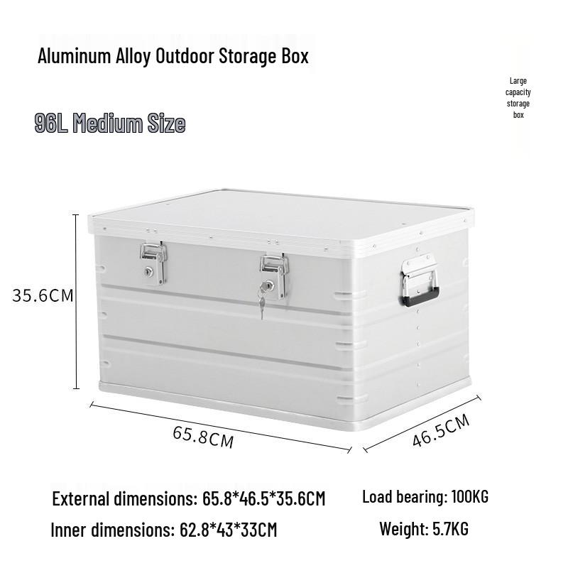Aluminum Alloy Large Capacity Roof-Mount Camping Storage Box with Lock