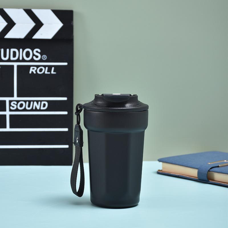 Neue Edelstahl Achteck Kaffeetasse Hohes Erscheinungsbild Mädchen Begleittasse Tragbare Auto Kaffee Thermosbecher