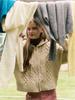 CLUNY Cable Two Way Knit Zipup Cardigan - Beige