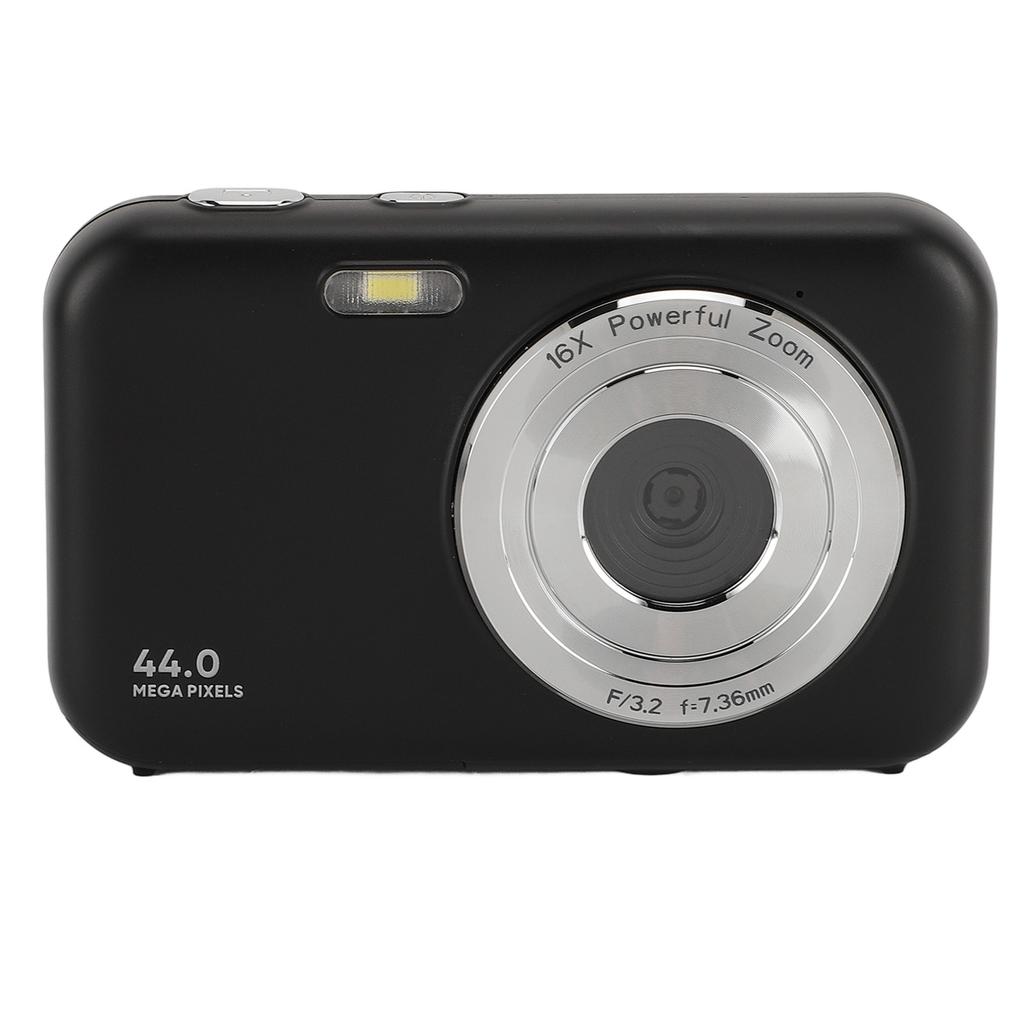 Digital Camera 1080P 2.4 Inch 44MP 16X Zoom Multifunctional Compact Travel Video Camera Black