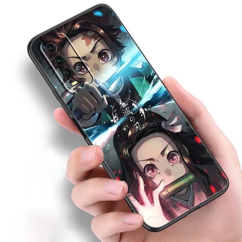 Anime Demon Slayer Nezuko Silicone Phone Case For Xiaomi Redmi Note 11 10 9 8 Pro 11T 10T 10S 9S 8T 9 9A 9C 9T Black Soft Cover