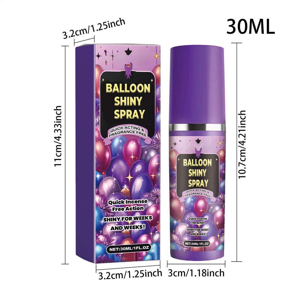 Balloon Shine Spray 30ml Instant High Shine Long Lasting Party Decoration Spray for Birthday Wedding Graduation Prom Halloween A
