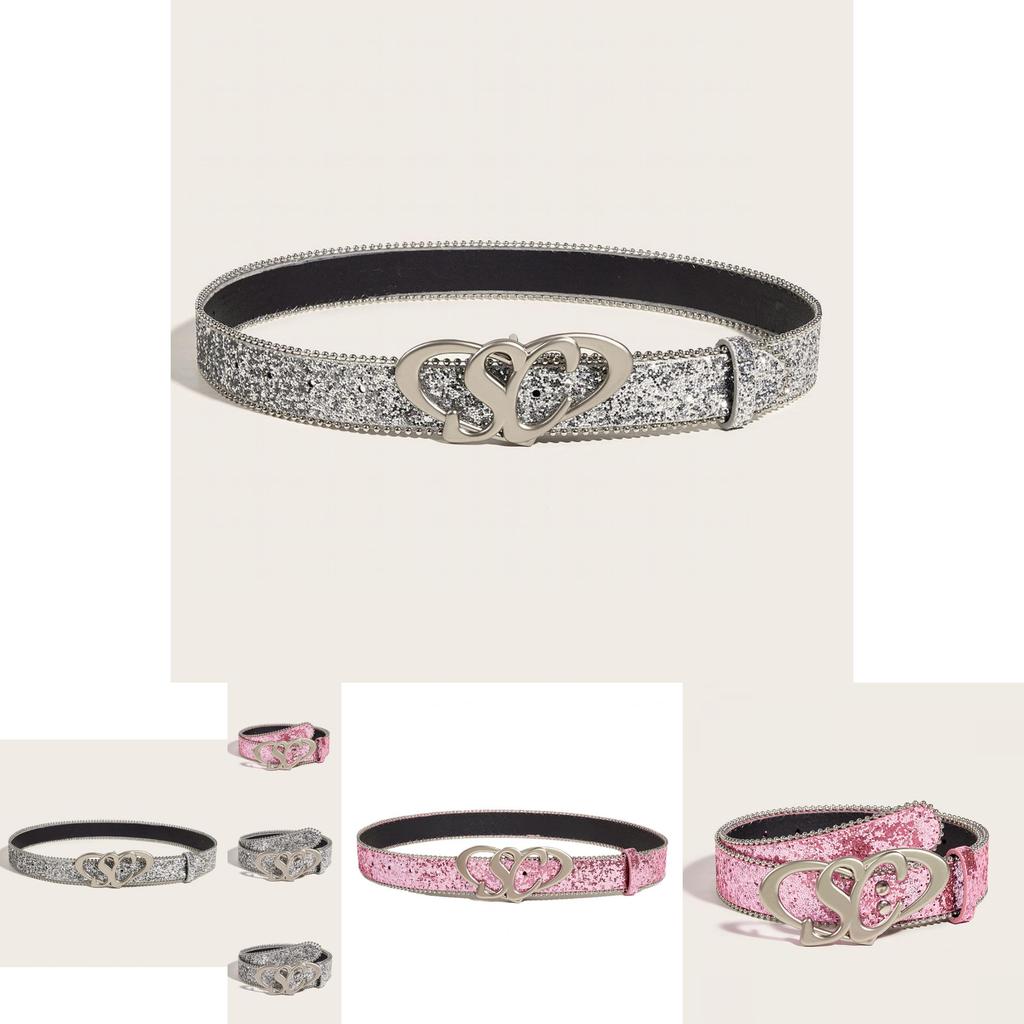 Fashionable Gold Glitter Belt Decorative Sequin Waistband Design