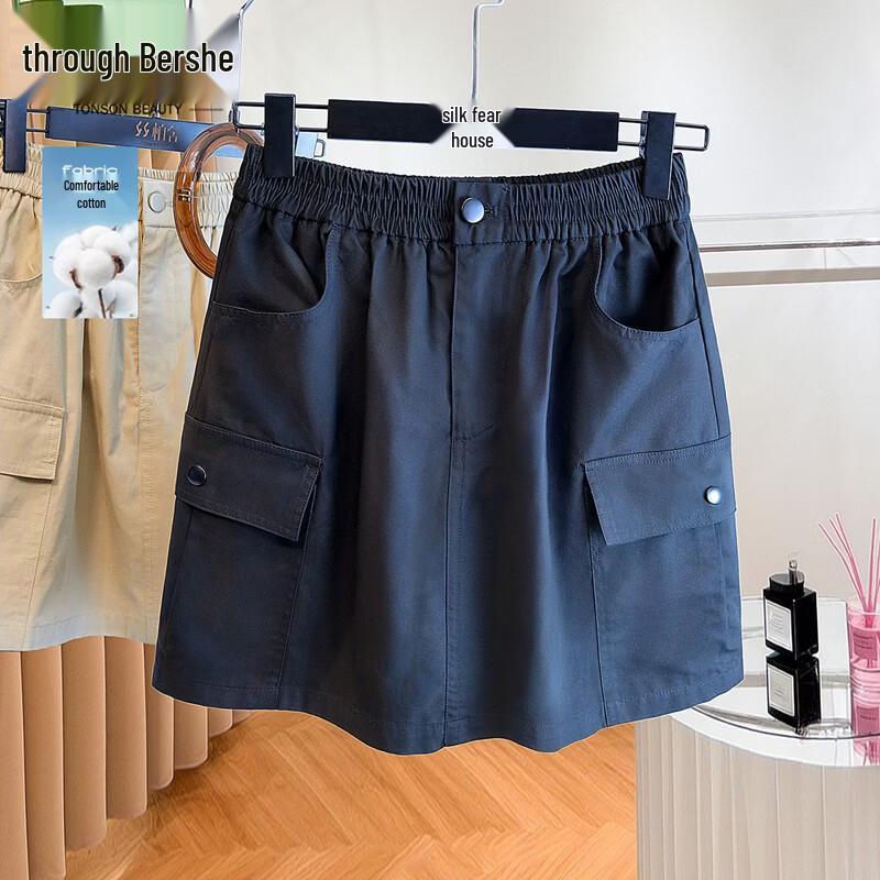 Women s Tencel Blend High-Waist Utility Short Skirt M