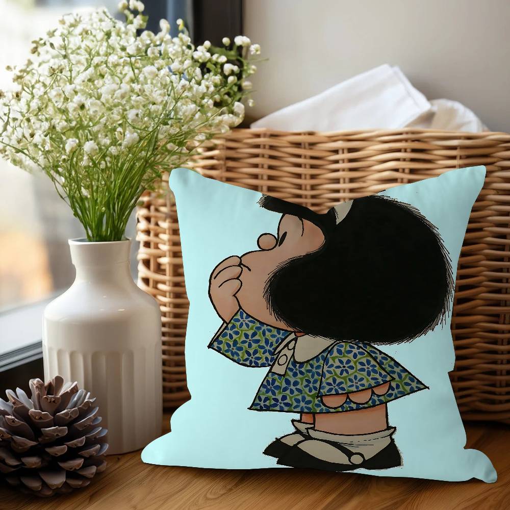 Mafalda Personalized Picture Text Home Decorative Pillows Household Gifts 45x45cm