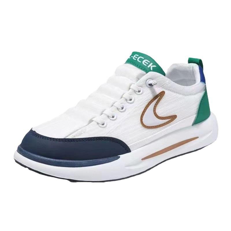 Men's Shoes Summer Breathable Ice Silk Board Shoes Platform Versatile Low-top Shoes Men's Trend Forrest Gump Shoes Student Youth White Shoes