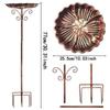 Outdoor Bird Bath Garden Birdfeeder Standing Metal Bird Feeder Bowl Height Adjustable Winterproof Decorations For Yard Patio