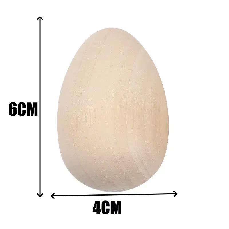 Realistic Wooden Easter Eggs DIY Graffiti Simulated Egg Handmade Holiday Decor Craft for Home Festival Design