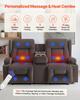 Loveseat Recliner Sofa, Power Reclining Couch with Heating & Massage, Suede Electric Recliner Sofa with Center Console, USB Ports, Cup Holders & Side