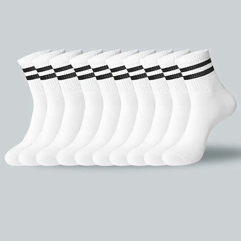 6 Paar Beliebte Barrensocken Herren Business Sport Schweißabsorbierend Atmungsaktiv Frühling Herbst Einfach Hochwertig Jungensocken One size white