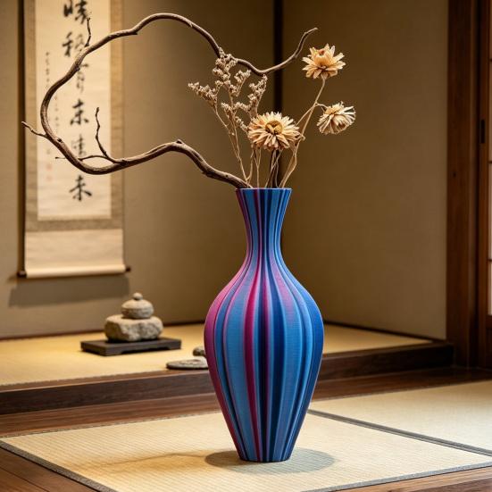 3D Printed Vase Geometric Design Modern Decorative Vase for Living Room Kitchen Counter Dining Shelf Office Coffee Table