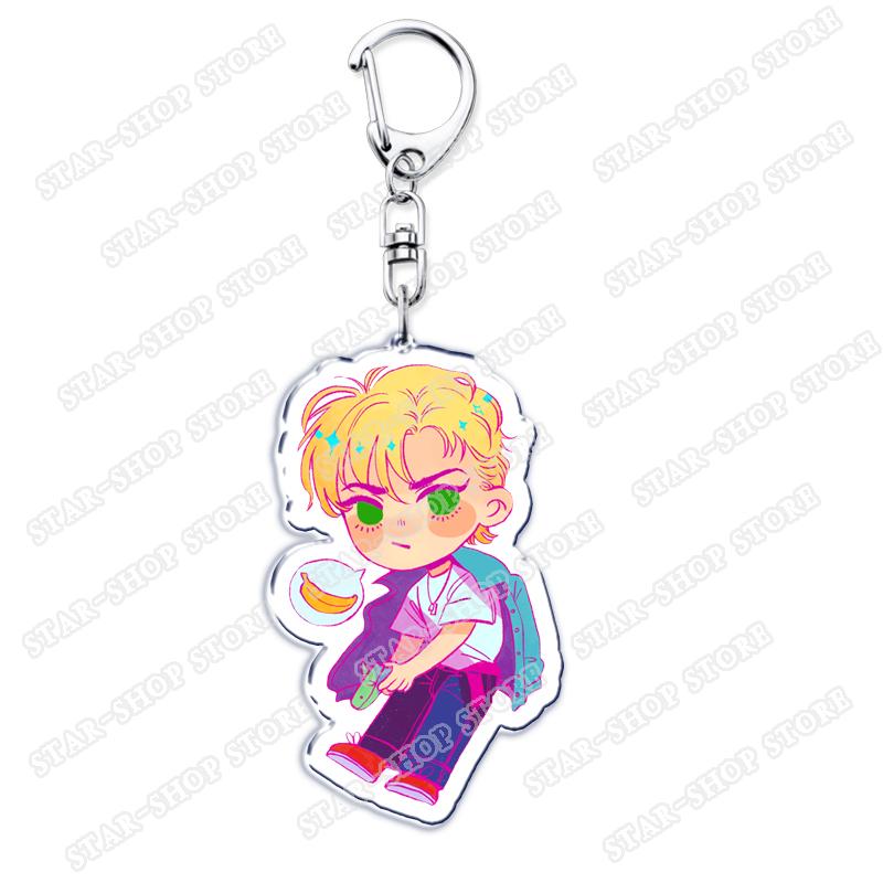 Popular Anime Banana Keychains for Accessories Jewelry BL Ash Lynx Eiji Okumura Yellow Keyrings Fans Friends Gifts